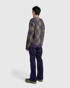 Needles Cardigan Mohair Argyle Violet | Tricots