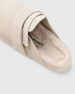 Birkenstock Shearling Nagoya Poudre/Blanc Casse | Des Sandales