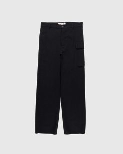 Marni Pantalon En Laine Poche Cargo Noir | Pantalon