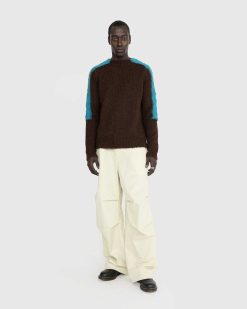 Jil Sander Pull Raye En Laine D'Alpaga Marron/Bleu | Tricots