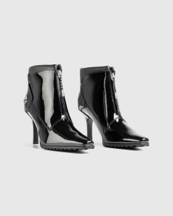 Veneda Carter Botte Mi-Haute Zippee En Cuir Verni Noir | Bottes