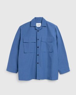 Jil Sander Chemise Poche A Rabat Bleu Francais | Chemises