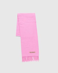 Acne Studios Echarpe Laine Franges Rose Bulle | Accessoires D'Hiver