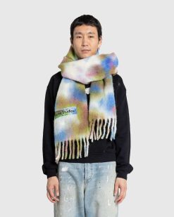 Acne Studios Echarpe Tie-Dye En Laine D'Alpaga Vert Multi | Accessoires D'Hiver