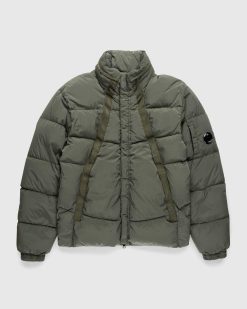 C.P. Company Veste Rembourree En Nylon Olive Night | Vetements D'Exterieur