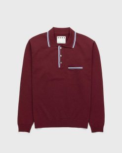 Highsnobiety HS05 Polo Maille Manches Longues Bordeaux | T-Shirts