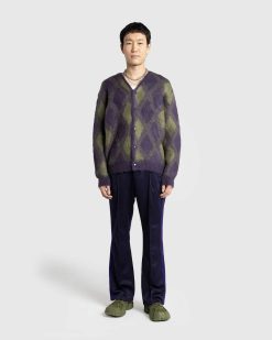 Needles Cardigan Mohair Argyle Violet | Tricots