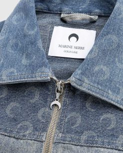 Marine Serre Veste En Jean Regenere Bleu | Vetements D'Exterieur