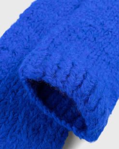 Acne Studios Echarpe A Manches En Melange D'Alpaga Bleu Profond | Accessoires D'Hiver