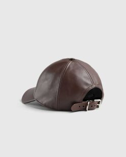 J.W. Anderson Casquette De Baseball En Cuir Marron | Chapeaux