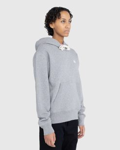 Acne Studios Sweat A Capuche Logo Visage Gris | Sueurs