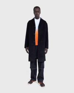 Acne Studios Manteau A Simple Boutonnage Noir | Vetements D'Exterieur