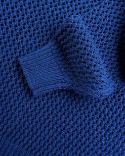 Auralee Pull En Maille Cotton Lily-Yarn Bleu | Tricots