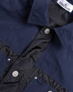 Stone Island Veste Legere Polyester Tela Bleu Marine | Vetements D'Exterieur