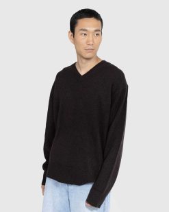 Acne Studios Pull Col V Laine Marron | Tricots