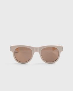 Saint Laurent Lunettes De Soleil A Monture Ronde Sl 571 Ivoire/Marron | Des Lunettes De Soleil