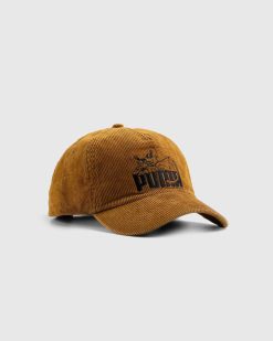 Puma Casquette 5 Panneaux Velours Cotele Dore Marron | Chapeaux