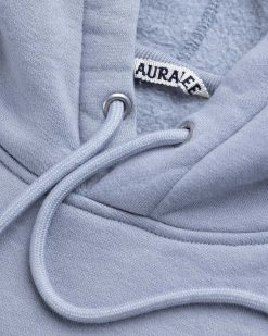 Auralee Sweat A Capuche Doux Et Lisse Bleu/Gris | Sueurs