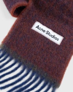 Acne Studios Echarpe A Franges En Laine Mohair Marron | Accessoires D'Hiver