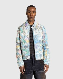 Guess USA Veste En Jean Matelassee Gusa Imprime Patchwork Gusa | Vetements D'Exterieur