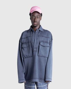 Dries van Noten Polo Hassette Manches Longues Gris | T-Shirts