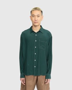 Highsnobiety Chemise Legere A Manches Longues Vert Fonce | Chemises