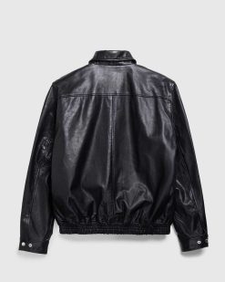 Highsnobiety HS05 Bomber En Cuir Cire Noir | Vetements D'Exterieur