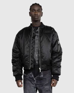 Jean Paul Gaultier Blouson Bomber Oversize En Satin Noir/Gris | Vetements D'Exterieur