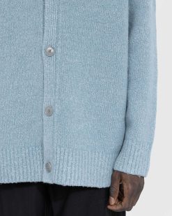 Acne Studios Cardigan Laine Melangee Bleu Mineral | Tricots