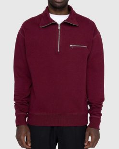 Highsnobiety Polaire Classic Quarter Zip Bordeaux | Sueurs