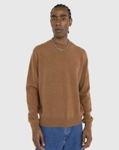 Acne Studios Pull Col Rond En Laine Marron Toffee | Tricots