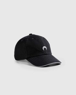 Marine Serre Casquette De Baseball En Toile Noire | Chapeaux