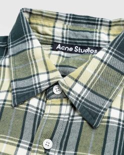 Acne Studios Chemise Boutonnee A Carreaux Vert Foret/Vert Clair | Chemises