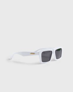 Bottega Veneta Lunettes De Soleil Carrees Classiques Blanc/Blanc/Gris | Des Lunettes De Soleil