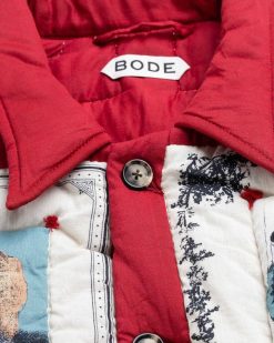 Bode Veste Matelassee Storytime Rouge Multi | Vetements D'Exterieur