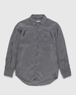 Lemaire Chemise A Manches Longues Froissee Aluminium | Chemises