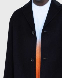 Acne Studios Manteau A Simple Boutonnage Noir | Vetements D'Exterieur