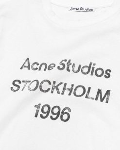 Acne Studios T-Shirt A Manches Longues Avec Logo Blanc Optique | T-Shirts