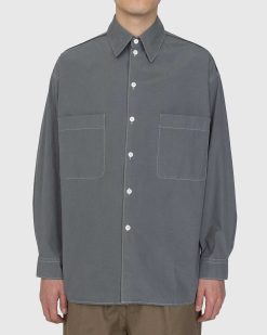 Lemaire Chemise Popeline De Coton Gris | Chemises