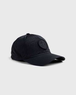 Stone Island Casquette A Six Panneaux Noire | Chapeaux