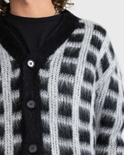 Marni Cardigan Mohair A Carreaux Noir | Tricots