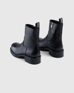 Acne Studios Bottines En Cuir Pulverise Noir | Bottes