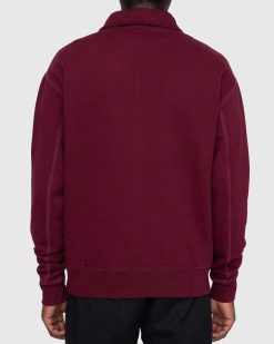 Highsnobiety Polaire Classic Quarter Zip Bordeaux | Sueurs