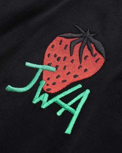 J.W. Anderson T-Shirt Jwa Fraise Brodee Noir | T-Shirts