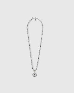 Hatton Labs Collier Pendentif Marguerite Argent/Blanc | Bijoux