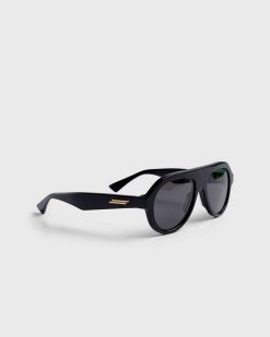 Bottega Veneta Lunettes De Soleil Aviateur Classiques Noir/Gris | Des Lunettes De Soleil