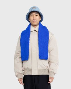 Acne Studios Echarpe A Manches En Melange D'Alpaga Bleu Profond | Accessoires D'Hiver