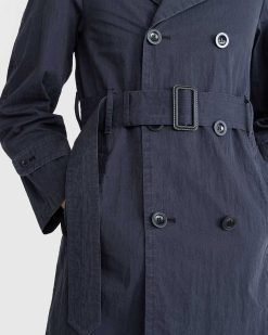 Maison Margiela Trench-Coat A Double Boutonnage Noir/Delave | Vetements D'Exterieur