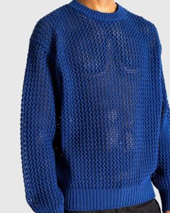 Auralee Pull En Maille Cotton Lily-Yarn Bleu | Tricots