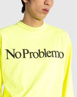 Aries No Problemo Ls Tee Jaune Fluo | T-Shirts